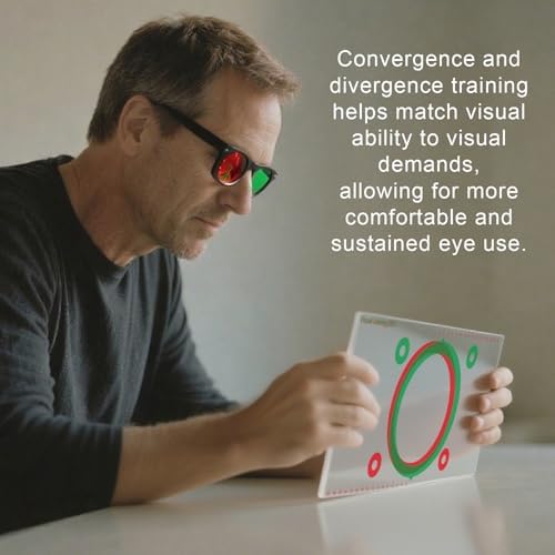 Kit de Entrenamiento Visual LAIDOLAILA: 6 Tarjetas de Fusión Rojo Verde, Gafas Rojo Verde, Puntero y Soporte - Ejercicio Binocular y Práctica de - imagen 6