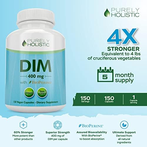 Suplemento DIM 400MG | Fuerza Extra | Balance de Estrógenos y Hormonas para Hombres y Mujeres | Suministro para 5 Meses | Soporte para Menopausia, - imagen 2