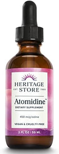 Gotas de Yodo Líquido Heritage Store Atomidine 450mcg, Suplemento Vegano y Libre de Crueldad para Apoyo Saludable de Tiroides, 2 fl oz, 960 Porciones - imagen 1