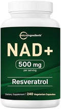 Micro Ingredients NAD+ 500mg con Resveratrol, 240 Cápsulas Veganas | Suplemento 2 en 1 para Hombres y Mujeres | Alternativa a NMN, Sin OGM, Sin Gluten - imagen 1