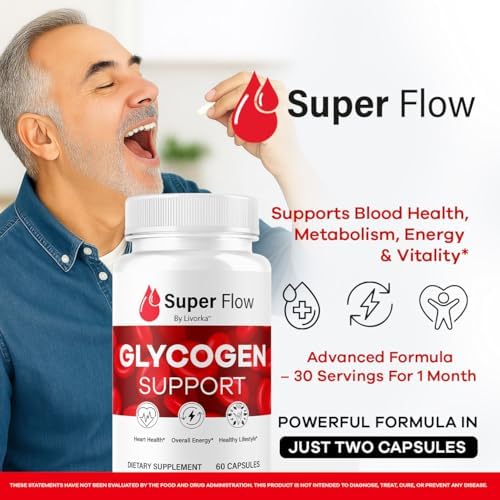 Cápsulas Super Flow de Glucógeno - Suplemento Avanzado para Soporte de Glucógeno - Fórmula Natural de Máxima Potencia, 60 Cápsulas para 1 Mes - imagen 2