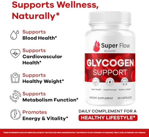 Cápsulas Super Flow de Glucógeno - Suplemento Avanzado para Soporte de Glucógeno - Fórmula Natural de Máxima Potencia, 60 Cápsulas para 1 Mes - imagen 3