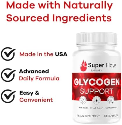 Cápsulas Super Flow de Glucógeno - Suplemento Avanzado para Soporte de Glucógeno - Fórmula Natural de Máxima Potencia, 60 Cápsulas para 1 Mes - imagen 5