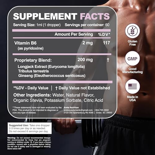 Arete Nutrition Booster de Testosterona - Suplemento para Hombres y Mujeres con Tribulus Terrestris y Tongkat Ali para Mejora, Recuperación Muscular - imagen 6