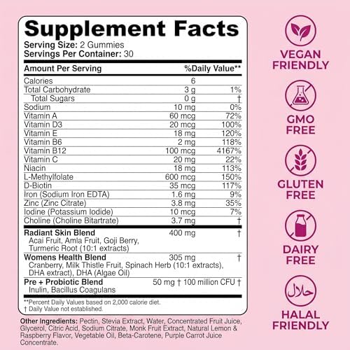 Gomitas Multivitamínicas Halal para Mujeres Sakoon con Probióticos y Prebióticos – Apoyo Completo para Bienestar Diario, Salud Inmunológica y - imagen 2