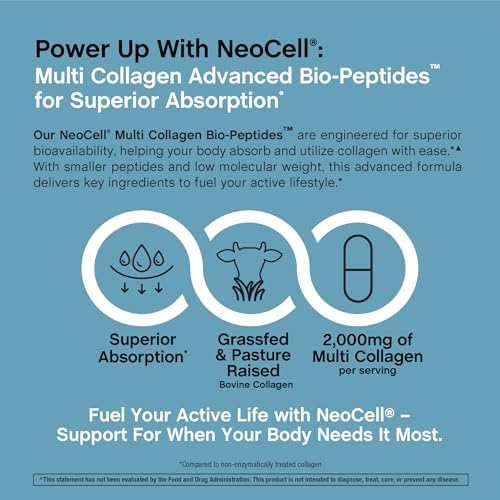 Cápsulas NeoCell Multi Collagen Peptides | 360 Píldoras | 10 Tipos de Bio-Péptidos Avanzados | Absorción Superior | Suplemento Complejo Alimentado - imagen 5
