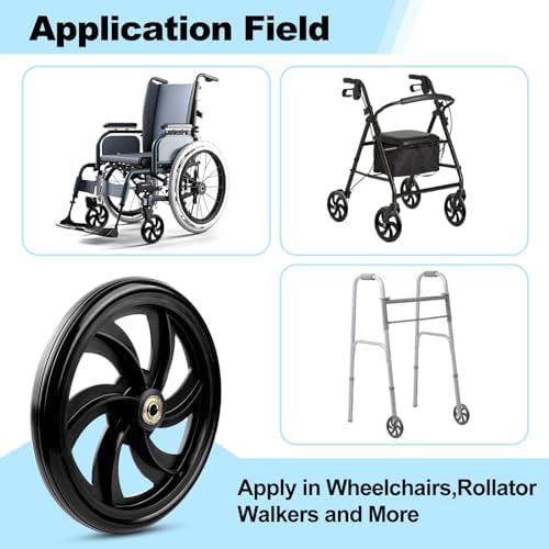 Ruedas de Reemplazo SKLK-SEL de 7.5 Pulgadas para Sillas de Ruedas, Andadores y Rodillos, 2 Piezas, Ruedas ABS Antideslizantes para Adultos y - imagen 4