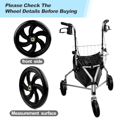 Ruedas de Reemplazo SKLK-SEL de 7.5 Pulgadas para Sillas de Ruedas, Andadores y Rodillos, 2 Piezas, Ruedas ABS Antideslizantes para Adultos y - imagen 7