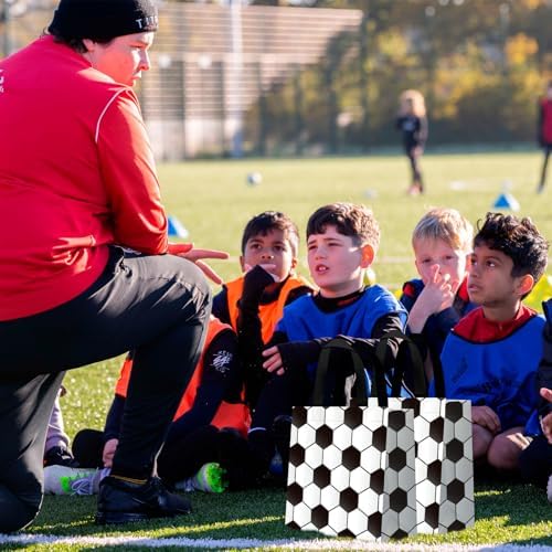 KARINGO 24 PZS Bolsas de Regalo de Fútbol con Asa, Suministros de Fiesta de Balón de Fútbol, Bolsas Reutilizables para Cumpleaños Niños y Niñas - imagen 5