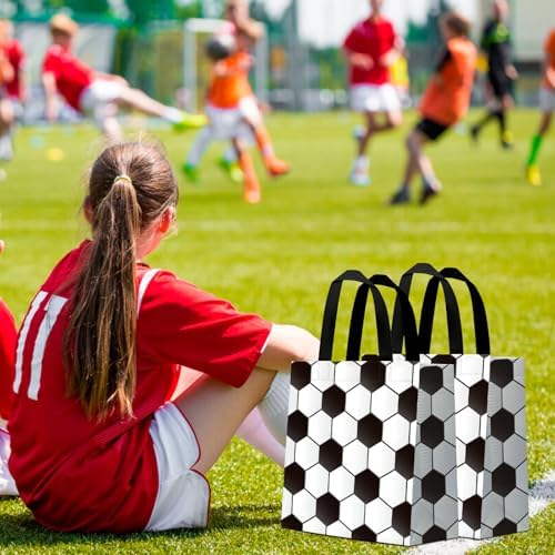 KARINGO 24 PZS Bolsas de Regalo de Fútbol con Asa, Suministros de Fiesta de Balón de Fútbol, Bolsas Reutilizables para Cumpleaños Niños y Niñas - imagen 7