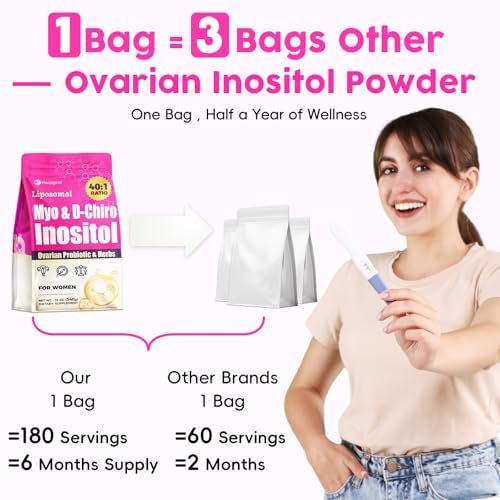 Polvo de Myo-Inositol y D-Chiro Inositol Liposomal | Suministro para 180 Días | Suplemento Ideal 40:1 para Mujeres, Probióticos y Hierbas | - imagen 6