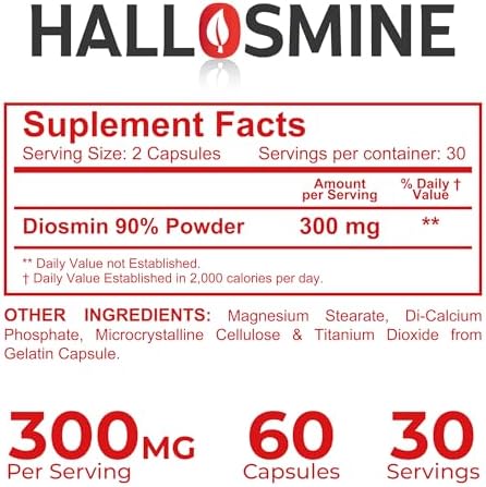 Suplemento Natural Hallusa de Diosmina - Apoyo para la Circulación y las Venas - Soporte para la Circulación y Venas - imagen 6