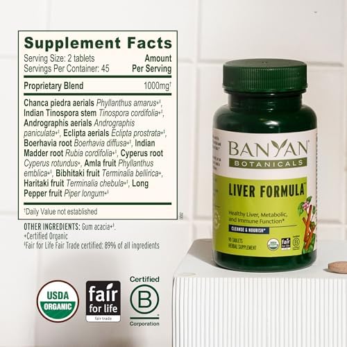Fórmula Orgánica para el Hígado de Banyan Botanicals – Apoyo para Detoxificación y Vesícula Biliar – Hierbas Amargas Refrescantes – 90 Tabletas – - imagen 5