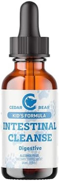 Cedar Bear - Limpieza Intestinal para Niños, Suplemento Herbal Líquido Detox y Digestivo, Gotas Sin Alcohol, 1 fl oz / 30 ml - imagen 1