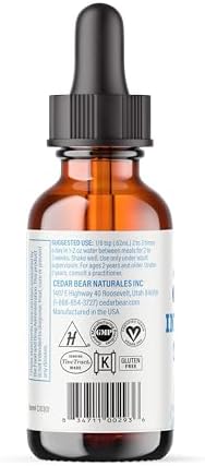 Cedar Bear - Limpieza Intestinal para Niños, Suplemento Herbal Líquido Detox y Digestivo, Gotas Sin Alcohol, 1 fl oz / 30 ml - imagen 4