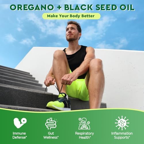 Aceite de Orégano con Aceite de Semilla Negra - 20000mg de Orégano | Mezcla Herbal 17 en 1 con Probiótico, 20x Fuerza de Carvacrol y Timoquinona | - imagen 5