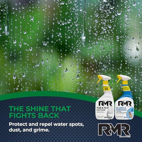Paquete RMR Flawless Finish para Baño – Limpiador de Bañera y Azulejos + Limpiador de Vidrio y Superficies con Repelente, Sistema de 2 Pasos, 2 - imagen 8