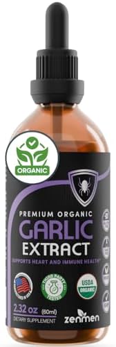 Extracto de Ajo Orgánico Zenmen (Tintura Sin Olor) - Apoyo Inmunológico, Fuente de Antioxidantes - 2.32 oz / 60ml, Vegano, Fabricado en EE. UU. - imagen 1