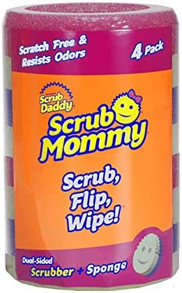 Scrub Daddy y Scrub Mommy - Esponja y Estropajo de Doble Cara, Suave en Agua Caliente, Firme en Fría, 4 Piezas, Limpieza Profunda, A Prueba de Rayones - imagen 1