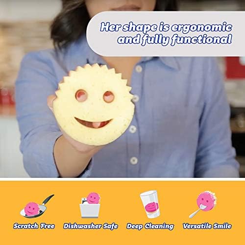 Scrub Daddy y Scrub Mommy - Esponja y Estropajo de Doble Cara, Suave en Agua Caliente, Firme en Fría, 4 Piezas, Limpieza Profunda, A Prueba de Rayones - imagen 3