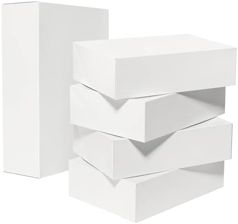 Cajas de Regalo Grandes Mefleet 14x10x4 con Tapa, Paquete de 10, para Ropa, Camisas, Batas y Suéteres, Blancas, Perfectas para Regalos de Navidad y - imagen 1