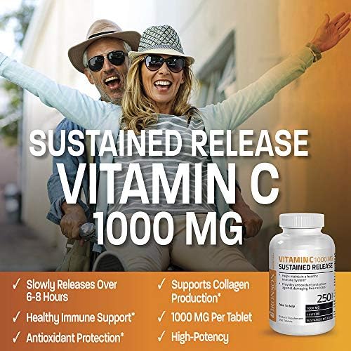 Bronson Vitamina C 1000 mg Liberación Prolongada Premium No GMO, 250 Tabletas - imagen 3