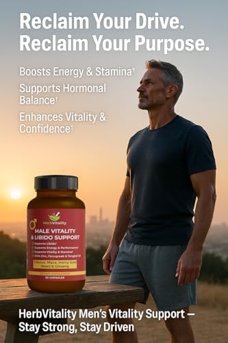 HerbVitality Fórmula de Libido y Vitalidad para Hombres – Apoyo Natural con Tribulus, Maca, Fenogreco, Ginseng y Tongkat Ali – 30 Cápsulas - imagen 3