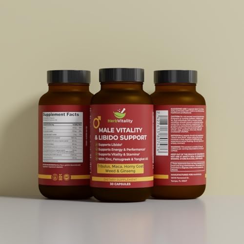 HerbVitality Fórmula de Libido y Vitalidad para Hombres – Apoyo Natural con Tribulus, Maca, Fenogreco, Ginseng y Tongkat Ali – 30 Cápsulas - imagen 7