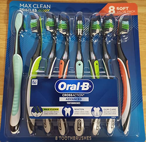 Cepillo de dientes Oral-B Cross Action Advanced con cerdas Bacteria Guard, paquete de 8, suave - imagen 1