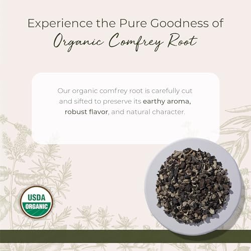 Raíz de Consuelda Orgánica Starwest Botanicals - Hierba Natural para Aplicación Tópica, Salve o Aceite, Cortada y Tamizada, Certificada Kosher, No - imagen 2
