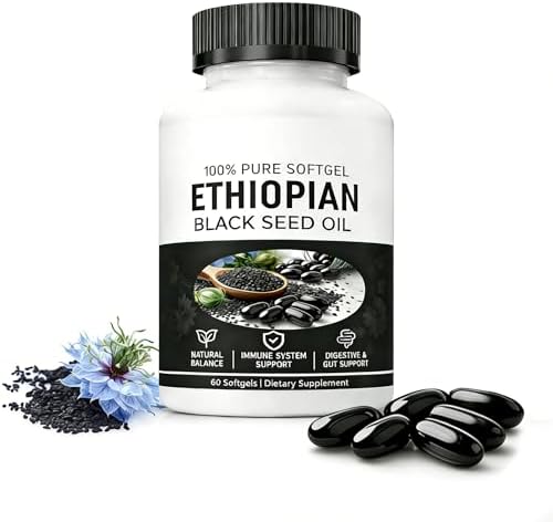 Aceite de Semilla de Nigella Sativa Yiishuiil, Cápsulas de Aceite Negro Etíope con 4.64% de Timoquinona, Orgánico, Prensado en Frío, 60 Gelatinas, - imagen 1