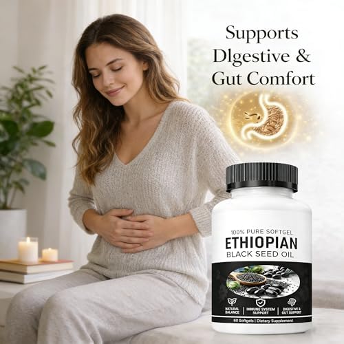 Aceite de Semilla de Nigella Sativa Yiishuiil, Cápsulas de Aceite Negro Etíope con 4.64% de Timoquinona, Orgánico, Prensado en Frío, 60 Gelatinas, - imagen 3