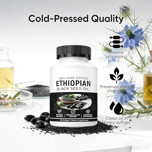 Aceite de Semilla de Nigella Sativa Yiishuiil, Cápsulas de Aceite Negro Etíope con 4.64% de Timoquinona, Orgánico, Prensado en Frío, 60 Gelatinas, - imagen 6