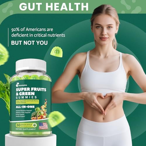 Gomitas Femmetra 61 en 1 Supergreens Diarias para Mujeres y Hombres, Multivitamínico con Probióticos, Sin Azúcar, Sabor Manzana Verde, 60 Piezas - imagen 4