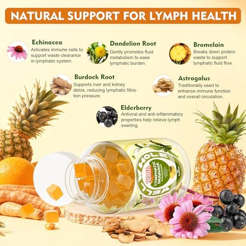 Gomitas Well&Whole para Drenaje Linfático, Suplementos con Equinácea, Diente de León y Bardana, 60 Gomitas Veganas, Apoyo al Sistema Linfático y - imagen 4