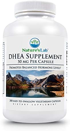 Suplemento DHEA de Nature's Lab 50mg - Promueve Niveles Hormonalmente Balanceados, Energía Saludable y Mayor Claridad Mental - 300 Cápsulas - imagen 1