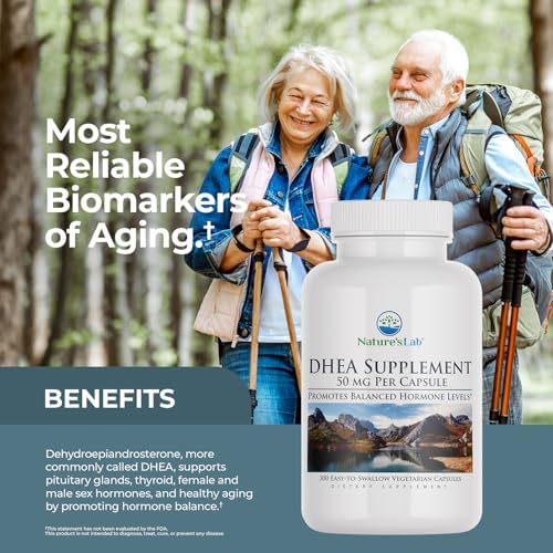 Suplemento DHEA de Nature's Lab 50mg - Promueve Niveles Hormonalmente Balanceados, Energía Saludable y Mayor Claridad Mental - 300 Cápsulas - imagen 3