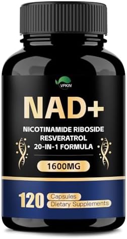 Suplemento VPKIN de NAD, 1500mg con Resveratrol, Nicotinamida, Quercetina y CoQ10, Apoya Energía y Vitalidad, No GMO, Sin Rellenos (120 Cápsulas) - imagen 1