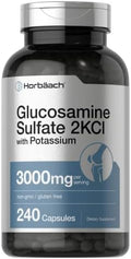 Suplemento Horbäach Glucosamina Sulfato 2KCI con Potasio | 3000mg | 240 Cápsulas | Libre de OGM y Gluten - imagen 1