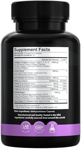 Complejo de Colágeno X Gold Health, Tipos I, II, III, V, Biotina 10,000 mcg, Queratina, Ácido Hialurónico, Palma Enana, Vitaminas C y E - 90 Cápsulas - imagen 2