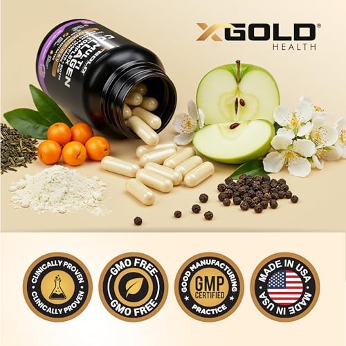 Complejo de Colágeno X Gold Health, Tipos I, II, III, V, Biotina 10,000 mcg, Queratina, Ácido Hialurónico, Palma Enana, Vitaminas C y E - 90 Cápsulas - imagen 7