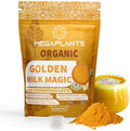 MEGAPLANTS Golden Milk Magic | Polvo de Latte Superfood 12 en 1 con Hongos Adaptógenos para Dormir y Relajación | Cúrcuma y Ashwagandha | Smoothies, - imagen 1