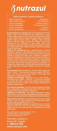 Tabletas Efervescentes Nutrazul Inmunidad Triple Acción con Vitamina C 1000mg, D, Zinc, Sin Gluten, Sin Azúcar, Sin Lactosa, Sabor Naranja, 20 - imagen 8