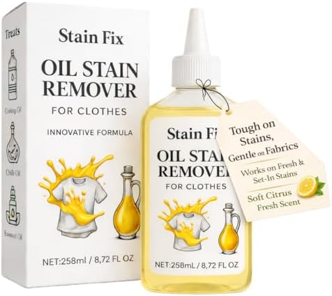 Removedor de Manchas de Aceite Stain Fix para Ropa (8.72oz) - Eliminador de Manchas de Tela para Aceite, Grasa y Suciedad - Seguro para Todos los - imagen 1