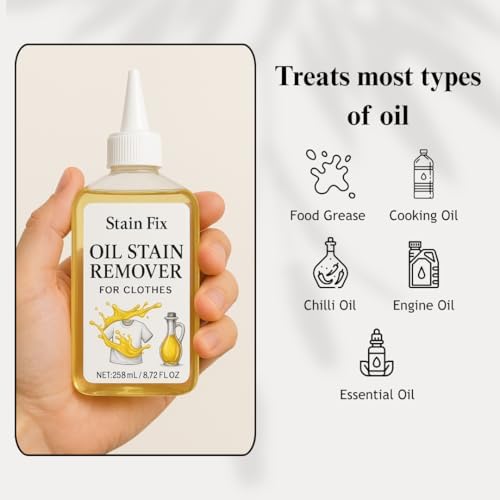 Removedor de Manchas de Aceite Stain Fix para Ropa (8.72oz) - Eliminador de Manchas de Tela para Aceite, Grasa y Suciedad - Seguro para Todos los - imagen 4