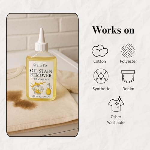 Removedor de Manchas de Aceite Stain Fix para Ropa (8.72oz) - Eliminador de Manchas de Tela para Aceite, Grasa y Suciedad - Seguro para Todos los - imagen 5