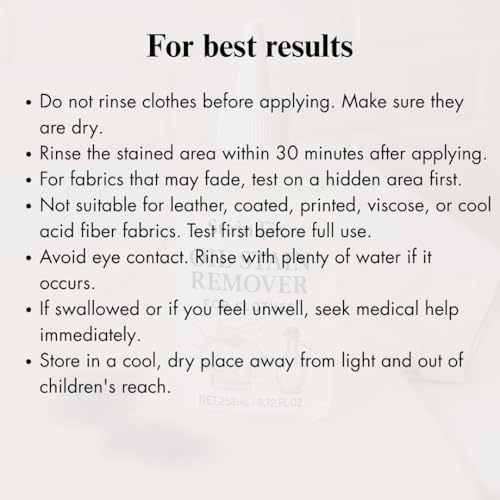 Removedor de Manchas de Aceite Stain Fix para Ropa (8.72oz) - Eliminador de Manchas de Tela para Aceite, Grasa y Suciedad - Seguro para Todos los - imagen 8