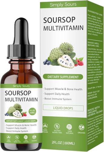 Extracto Líquido de Graviola Simply Sours Orgánico - 5000mg de Hoja y Fruta, Suplemento Sin Azúcar y Sin Gluten, 2 fl oz (60 Porciones) - imagen 1