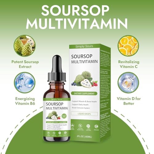 Extracto Líquido de Graviola Simply Sours Orgánico - 5000mg de Hoja y Fruta, Suplemento Sin Azúcar y Sin Gluten, 2 fl oz (60 Porciones) - imagen 3