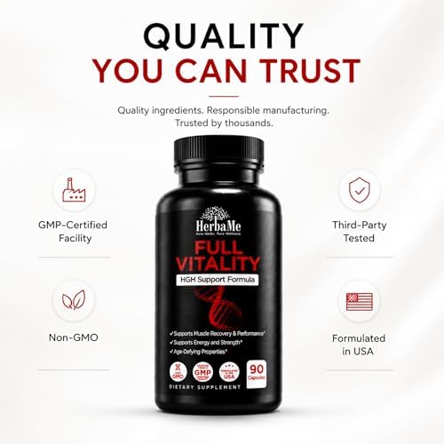 Suplemento HerbaMe de Soporte HGH para Hombres y Mujeres, 90 Cápsulas – Apoya Naturalmente la Hormona de Crecimiento Humano, Complejo de Aminoácidos - imagen 7